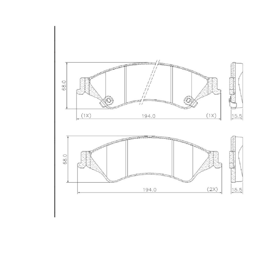 [PD/1434] LINEA LIVIANA - PASTILLAS DE FRENO - FRAS-LE - FORD RANGER 2012/... 4X2 - 4X4 (182109-POS.1082)
