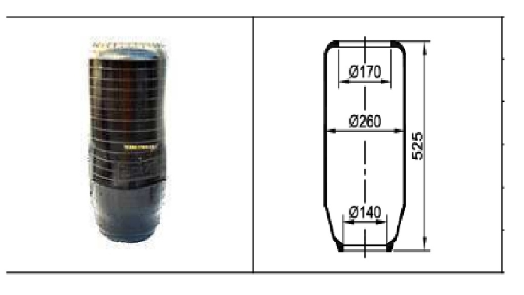 [2013-TC260-170-525] LINEA PESADA - FUELLES Y PULMONES SUSPENSION - NEUMACARG - FUELLE SUSPENSION MALDONADO (31-170-140-520)