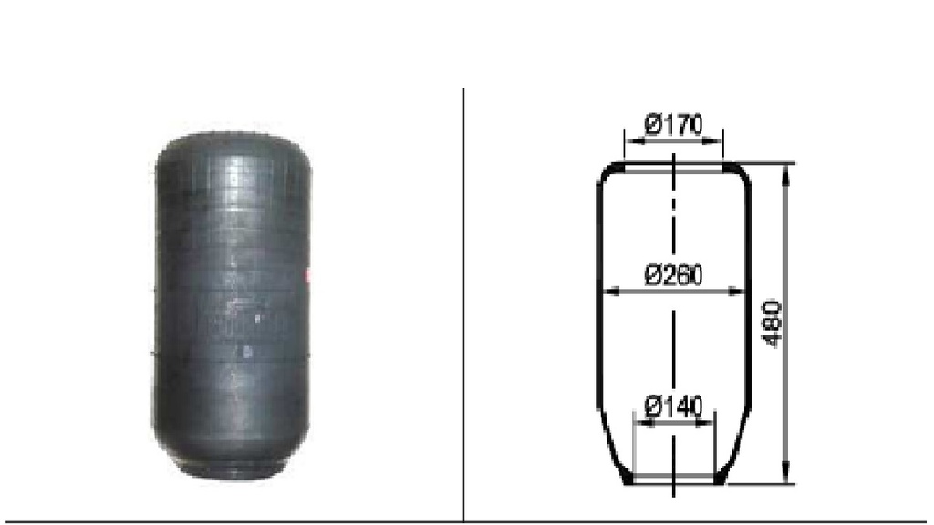 [2019-TC260-170-480] LINEA PESADA - FUELLES Y PULMONES SUSPENSION - NEUMACARG - FUELLE SUSPENSION MALDONADO (31-170-140-480)