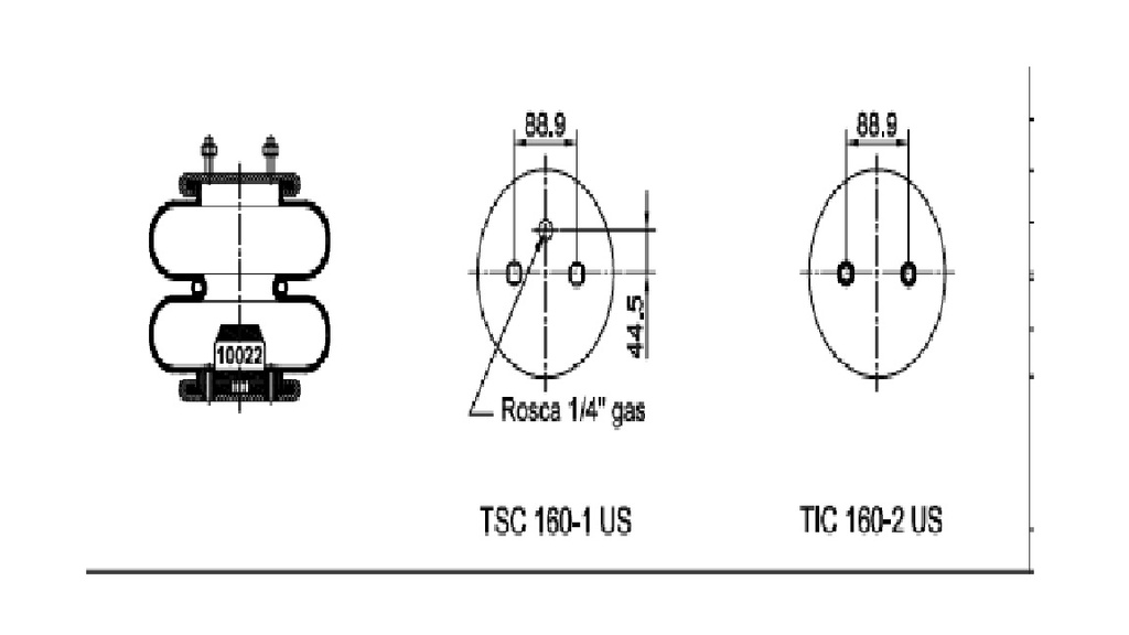 [3005-10 2C20-230USTIPO1] LINEA PESADA - FUELLES Y PULMONES SUSPENSION - NEUMACARG - FUELLE SUSPENSION SELLADO (2C20-230 US TIPO 1) RANDON-TOLVA HERMANNS