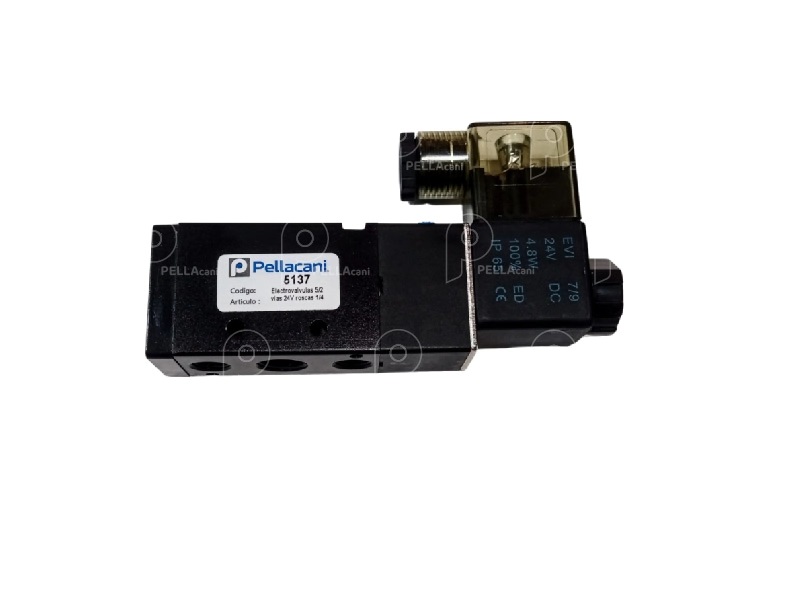 [25137] LINEA PESADA - REPUESTOS LINEA PESADA - PELLACANI - ELECTROVALVULAS 5/2 VIAS 24V ROSCAS 1/4