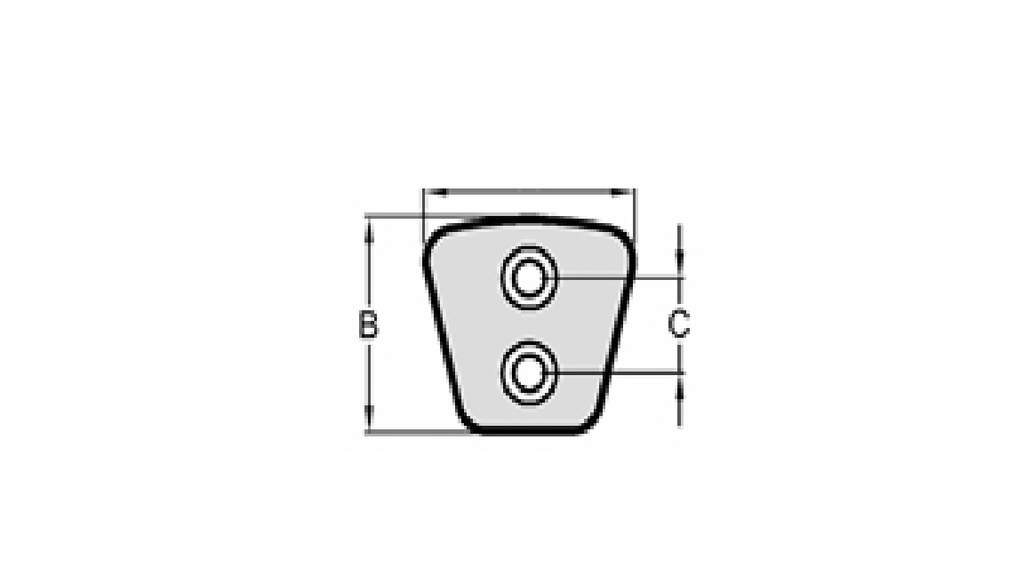 [HC2V4038852] LINEA PESADA - PASTILLAS/SEGMENTO SINTERIZADO - HC-EMBRAGUES - PASTILLA SINTERIZADA GRANDE AGUJEROS HORIZONTALES 4.0 MM ESPESOR