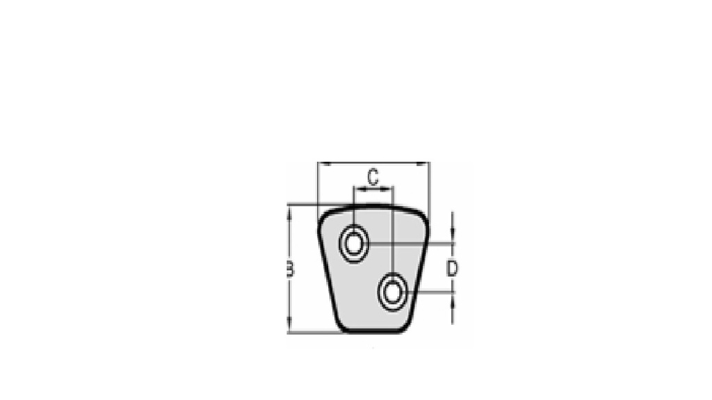[HC2V4038861] LINEA PESADA - PASTILLAS/SEGMENTO SINTERIZADO - HC-EMBRAGUES - PASTILLA SINTERIZADA GRANDE AGUJEROS DIAGONAL IZQUIERDO 3.6 MM ESPESOR